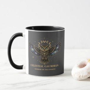 Celestial Owl Cosmic Guardian Mug