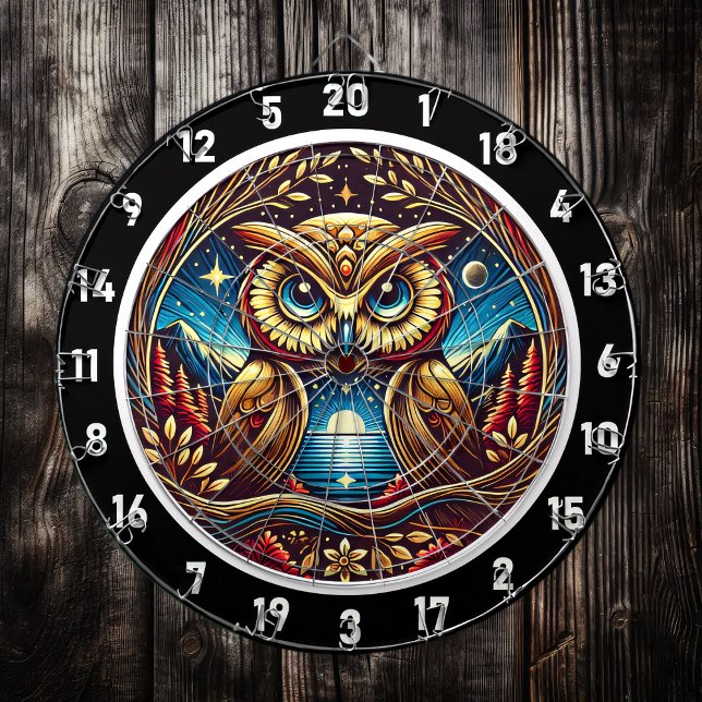 Celestial Owl Glow Dartboard Design (Creator Uploaded)