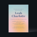 Celestial Pastel Blue Grainy Gradient Bat Mitzvah Invitation<br><div class="desc">Celestial Pastel Blue and Pink Grainy Gradient Bat Mitzvah Invitation</div>