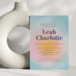 Celestial Pastel Blue Groovy Gradient Bat Mitzvah Invitation<br><div class="desc">Groovy Celestial Pastel Blue and Pink Grainy Gradient Bat Mitzvah Invitation</div>