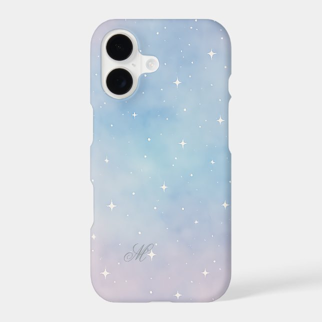 Celestial Pastel Sky Case with Stars and Monogram (Back)