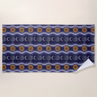 Celestial pattern beach towel