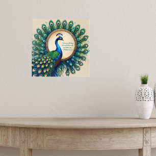 Celestial Peacock Bloom Bible Verse  Poster