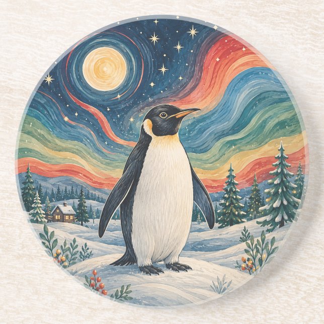 Celestial Penguin's Winter Solstice Coaster (Front)