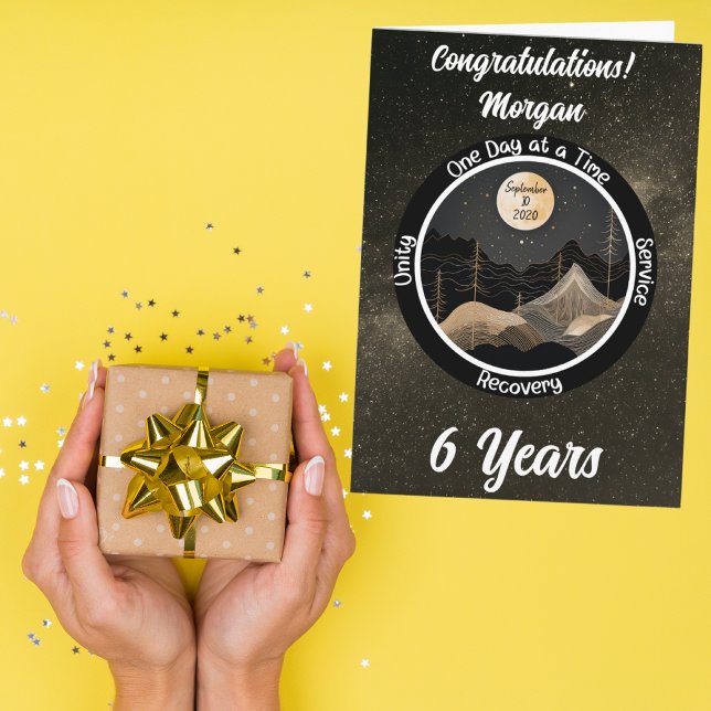 Celestial Personalised Sobriety Milestone Card (Creator Uploaded)