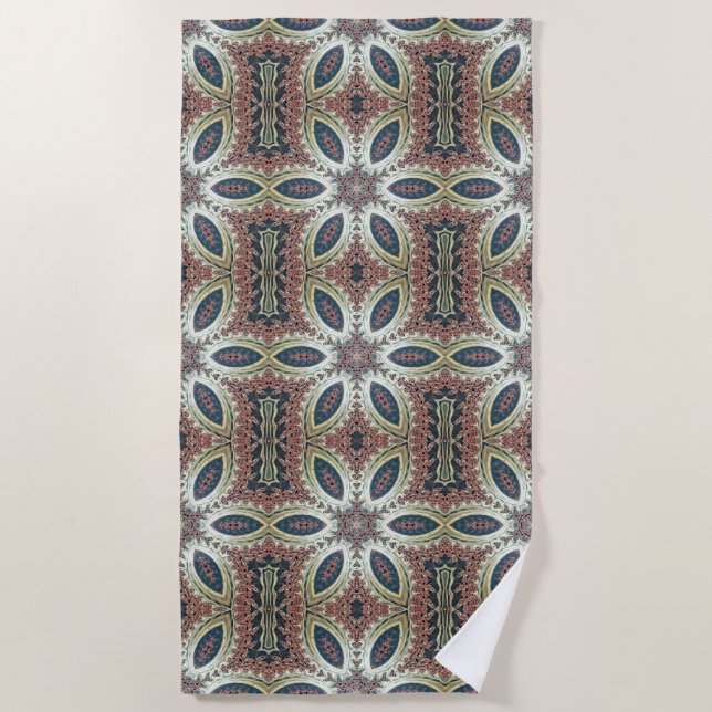 Celestial Petals of Infinity Beach Towel (Front)