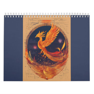 "Celestial Phoenix Tattoo Design  Calendar