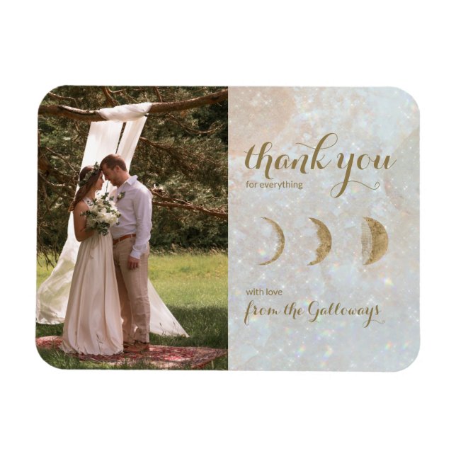 Celestial Photo Zodiac Moon Blue Wedding Thank you Magnet (Horizontal)