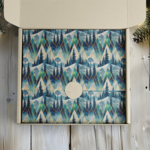 Celestial Pines Mountain Abstract Winter  Tissue Paper