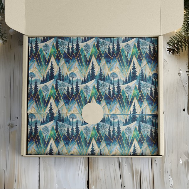 Celestial Pines Mountain Abstract Winter  Tissue Paper (Creator Uploaded)