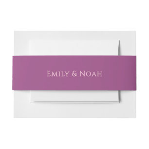 Celestial Pink Purple Sun Moon Stars Wedding  Invitation Belly Band