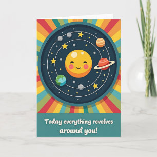 Celestial Planets Birthday Card