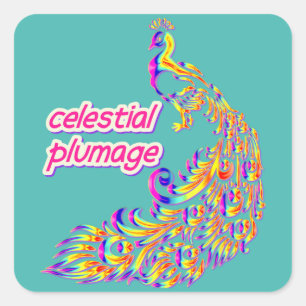 celestial plumage square sticker