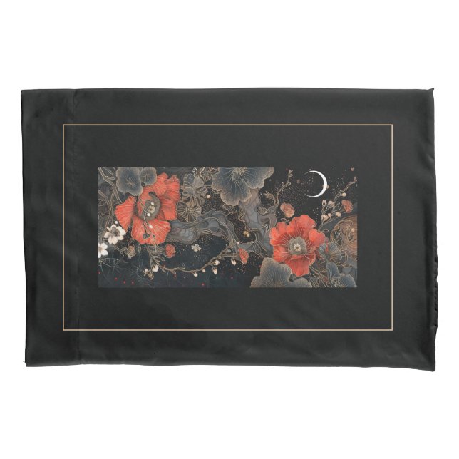 Celestial Poppies  Pillowcase (Front-Left)