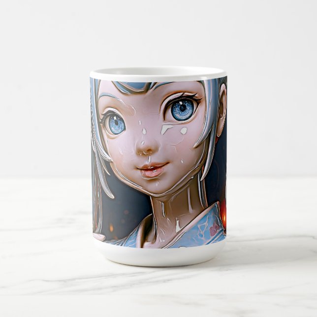 Celestial Porcelain Anime Beauty Coffee Mug (Center)