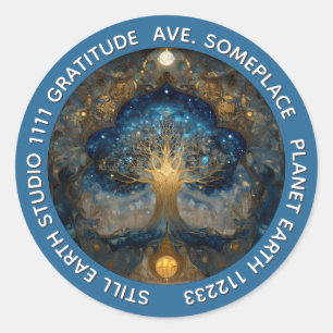Celestial Portal Tree of Life Classic Round Sticker