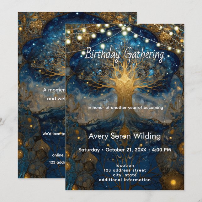 Celestial Portal | Tree of Life Invitation (Front/Back)