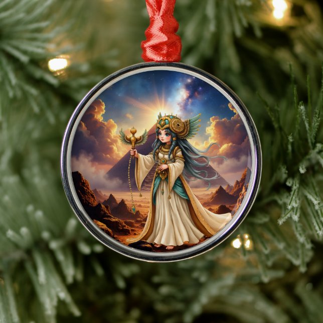 Celestial Priestess of the Golden Pyramid. Metal Ornament (Tree)