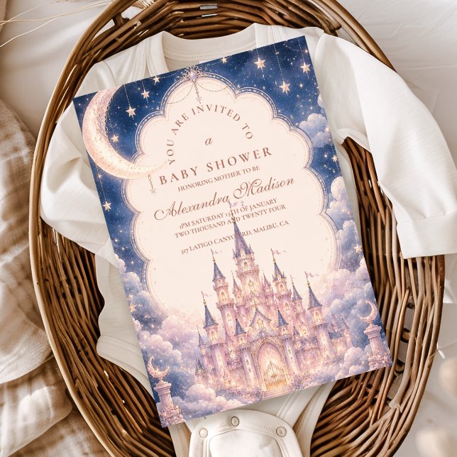 Celestial Princess Castle Baby Shower Invitation (Creator Uploaded)