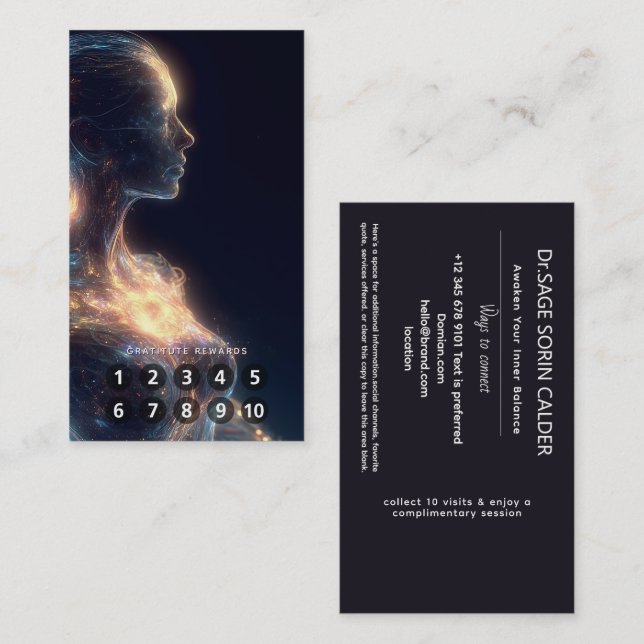 Celestial Pulse Energy Healing Business Card (Front/Back)