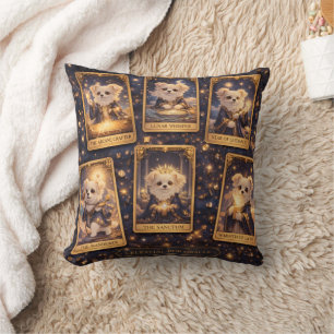 Celestial Pup Oracle – Magical Tarot Card Cushion