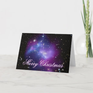 Celestial Purple Galaxy Cluster Holiday Card