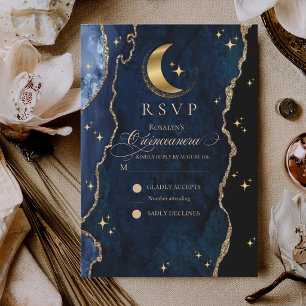 Celestial Quinceanera Stars and Moon Response Card