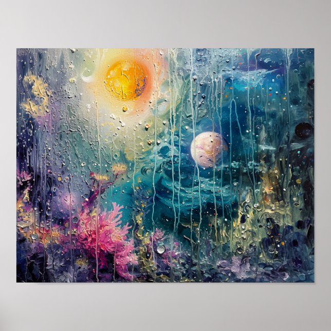 Celestial Rain: An Interstellar Coral Dreamscape Poster (Front)