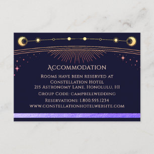 Celestial Rainbow Blue Galaxy Accommodation Enclosure Card