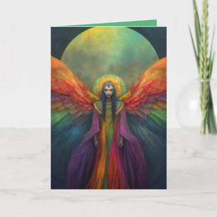 Celestial Rainbow Goddess Angel Spirit Guide Art Thank You Card
