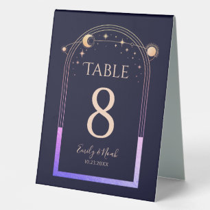 Celestial Rainbow Navy Blue Sun Moon Stars Wedding
