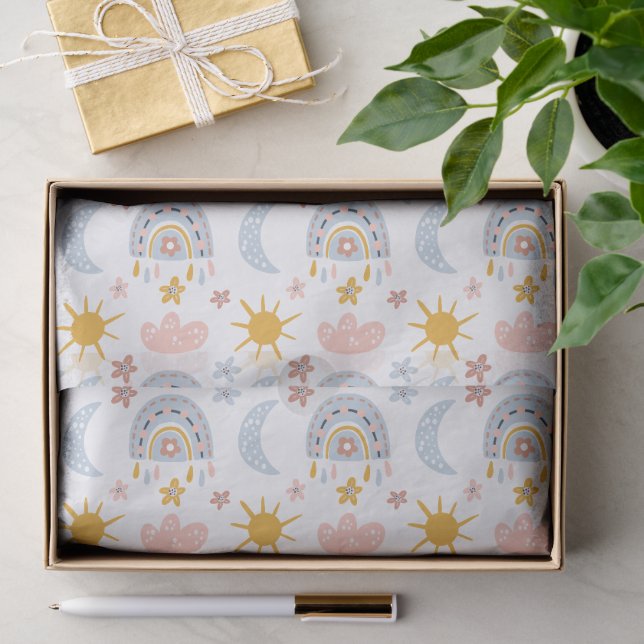 Celestial Rainbow & Sunburst Pattern Tissue Paper (Gift)