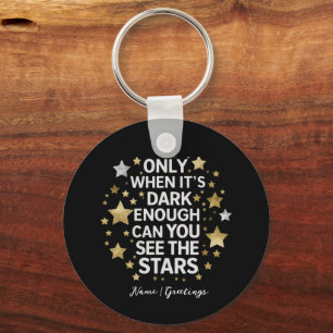 Celestial Resilience: Midnight Star Inspirational Key Ring