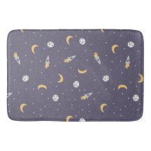 Celestial Rocket Moon Stars Planet Pattern