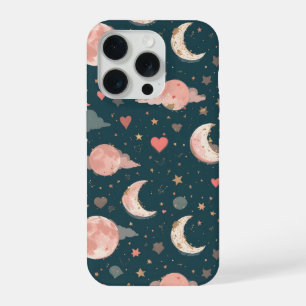 Celestial Romance Dreamy Moon & Stars Valentine Se iPhone 15 Pro Case