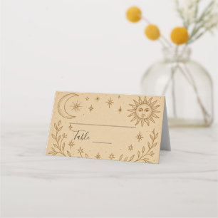 Celestial Romance Elegant Celestial Design Place Card