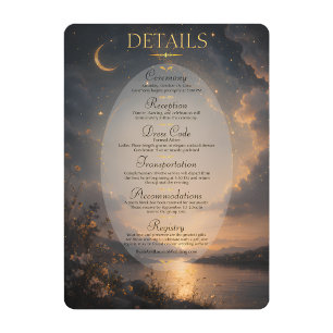 Celestial Romance Wedding Details Information Card
