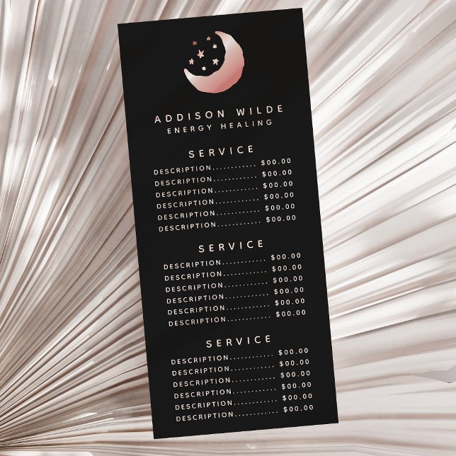 Celestial Rose Gold Crescent Moon Price Rack Card (Creator Uploaded)