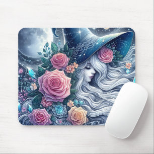 Celestial Rose Witch Dreamscape Mouse Pad