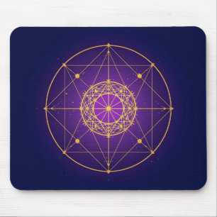 Celestial Sacred Mandala – Mystic Geometry Mouse Pad