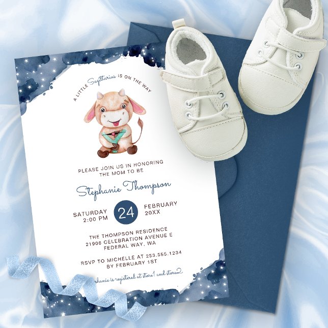 Celestial Sagittarius Astrology Sign Baby Shower Invitation (Celestial Sagittarius Astrology Sign Baby Shower Invitation)