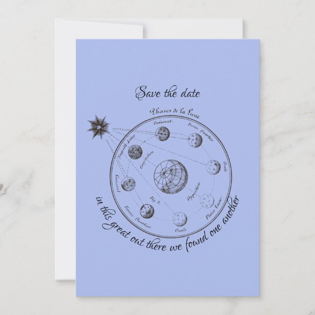 Celestial Save the Date Classic Round Sticker Invitation (Front)