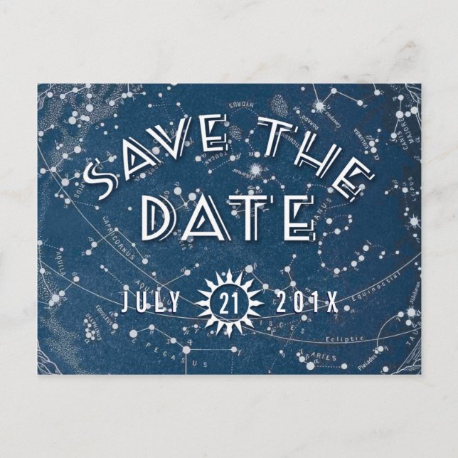 Celestial Save the Date Postcard (Front)