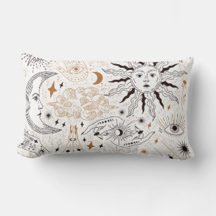 Celestial Seamless Magical Element Symbols Pattern Lumbar Cushion