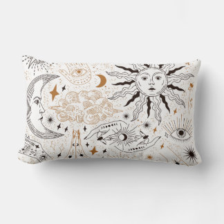 Celestial Seamless Magical Element Symbols Pattern Lumbar Cushion