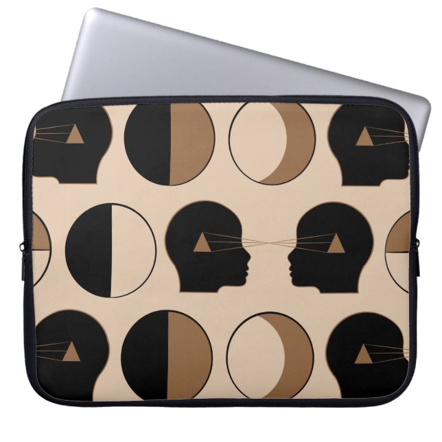 Celestial Seamless Pattern Design with Human Energ Laptop Sleeve (Front)