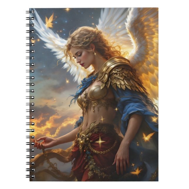 Celestial Sentinel – Angel of Dawn and Divine Just Notebook (Front)