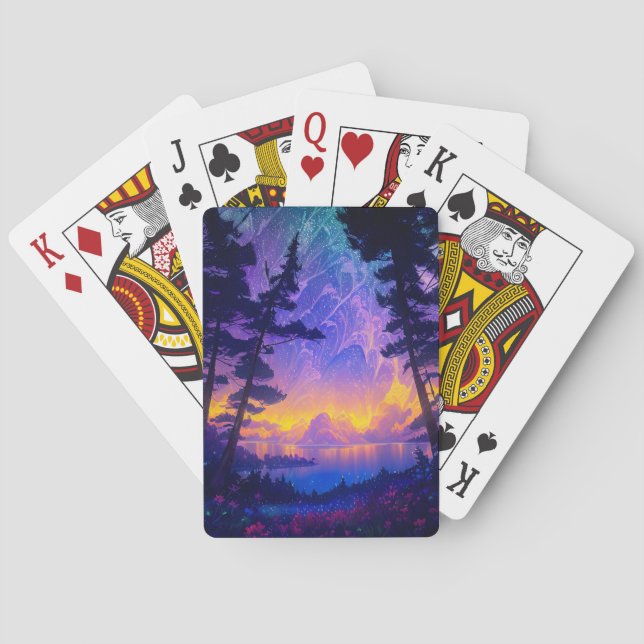 Celestial Serenade, Night Sky's Reflections Playing Cards (Back)