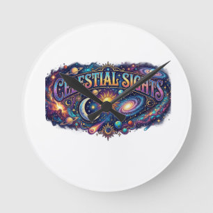 Celestial Sights T-Shirt Round Clock