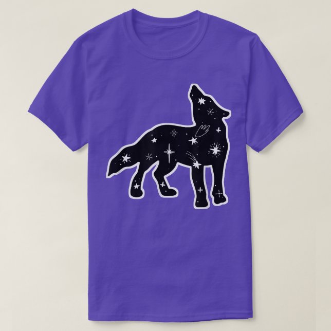 Celestial Silver Cute Fo Animal Design  T-Shirt (Design Front)